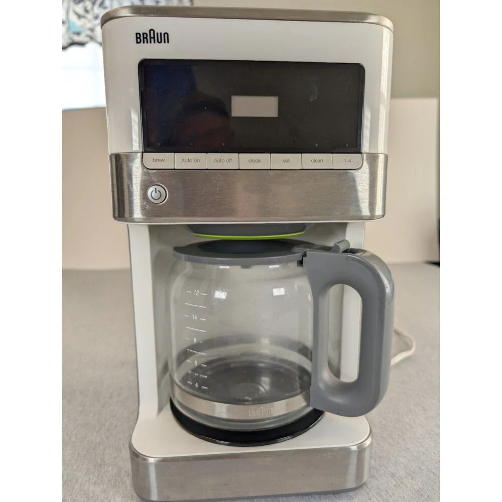 Braun BrewSense 12-Cup Programmable Drip Coffee Maker w/ Glass Carafe White